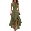 Women’s Casual Off Shoulder Short Sleeve Dress With Mesh Hem High Low Design Loose Fit Suitable For Daily Wear