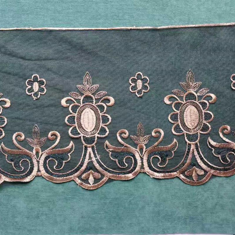 Surprise Price Black Yarn Gold Embroidery Widened Lace Fabric DIY Home Textile Sofa Bed Skirt Curtain Hem Sewing Accessories