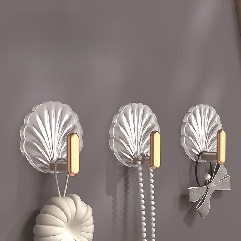 Light Luxury, Shell Shaped Hook, Acrylic, Adhesive Hook, No Punching, Adhesive Hook, Bathroom Wall, Door Behind Bathroom Adhesive Hook