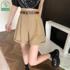 Women's Loose High-waisted Wide-leg Pants Thin Suit Shorts Summertime Korean Version Rolled-up Casual Shorts