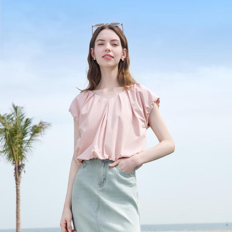 Betu Women's Puff Sleeve V-Neck Blouse