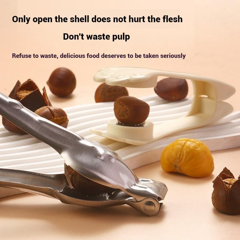 Stainless Steel Quick Chestnut Opener Quick Clip Walnut Pliers Cutter Opener Multi-Functional Nut Cracker Sheller Kitchen Tools