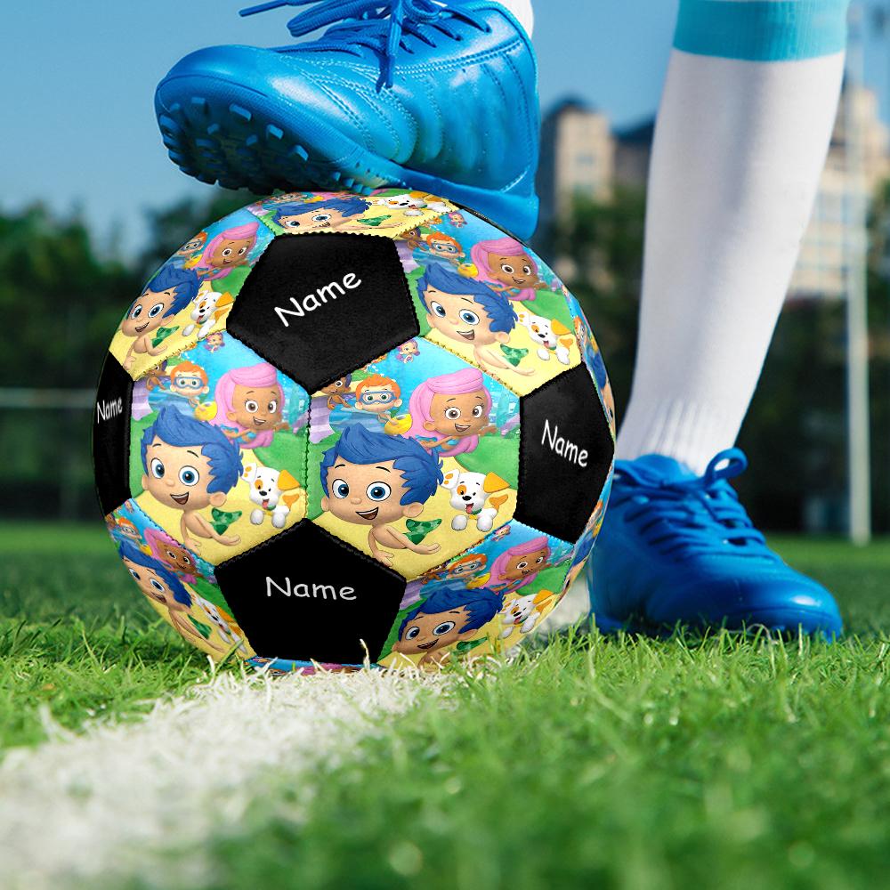 Custom Name Bubble Guppies Theme Size 5 Soccer Ball, Suitable for Both Indoor and Outdoor Matches, a Gift Suitable for Everyone.