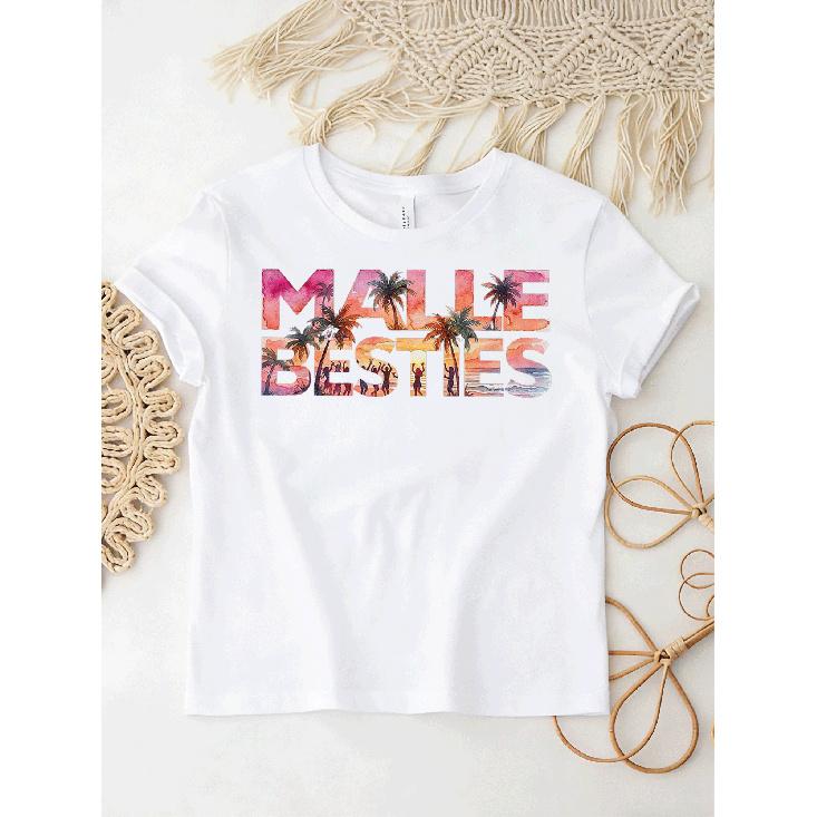 Malle Besties Mallorca Bachelorette Party T-Shirt - Y2K Retro Oversized Unisex Tee Suitable For Men & Women, Hot Transfer Print Baggy Fit With