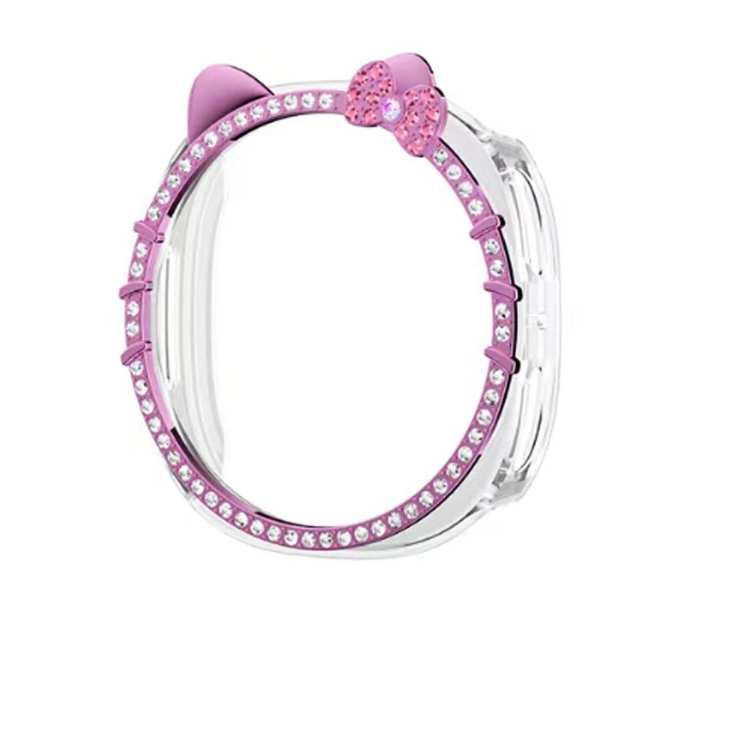 PC Case for Samsung Galaxy Watch 8 40mm 44mm Cute KITTY CAT Diamond Protector Watches Accessories Woman Galaxy Watch8 Cover