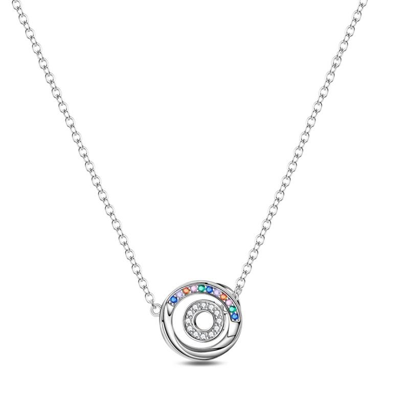 925 Silver Diamond Pendant Necklace Shiny Key Gem Heart Shaped Pearl Cross Lucky Chain for Women Fine Jewelry Gifts