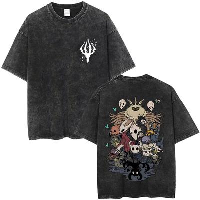 Washed Vintage Game Hollow Knight Graphic Print T Shirt Men Women Fashion Casual Oversized Streetwear