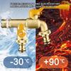 Garden Hose Brass Tap Faucet Adapter One Into Two Out 4 Points Irrigation Joint Outdoor Courtyard Double Water Flower Faucet