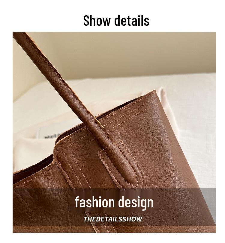 Korean Casual Large Capacity Women's Tote Bag - 2024 Trendy Simple Handbag for Versatile Commutes
