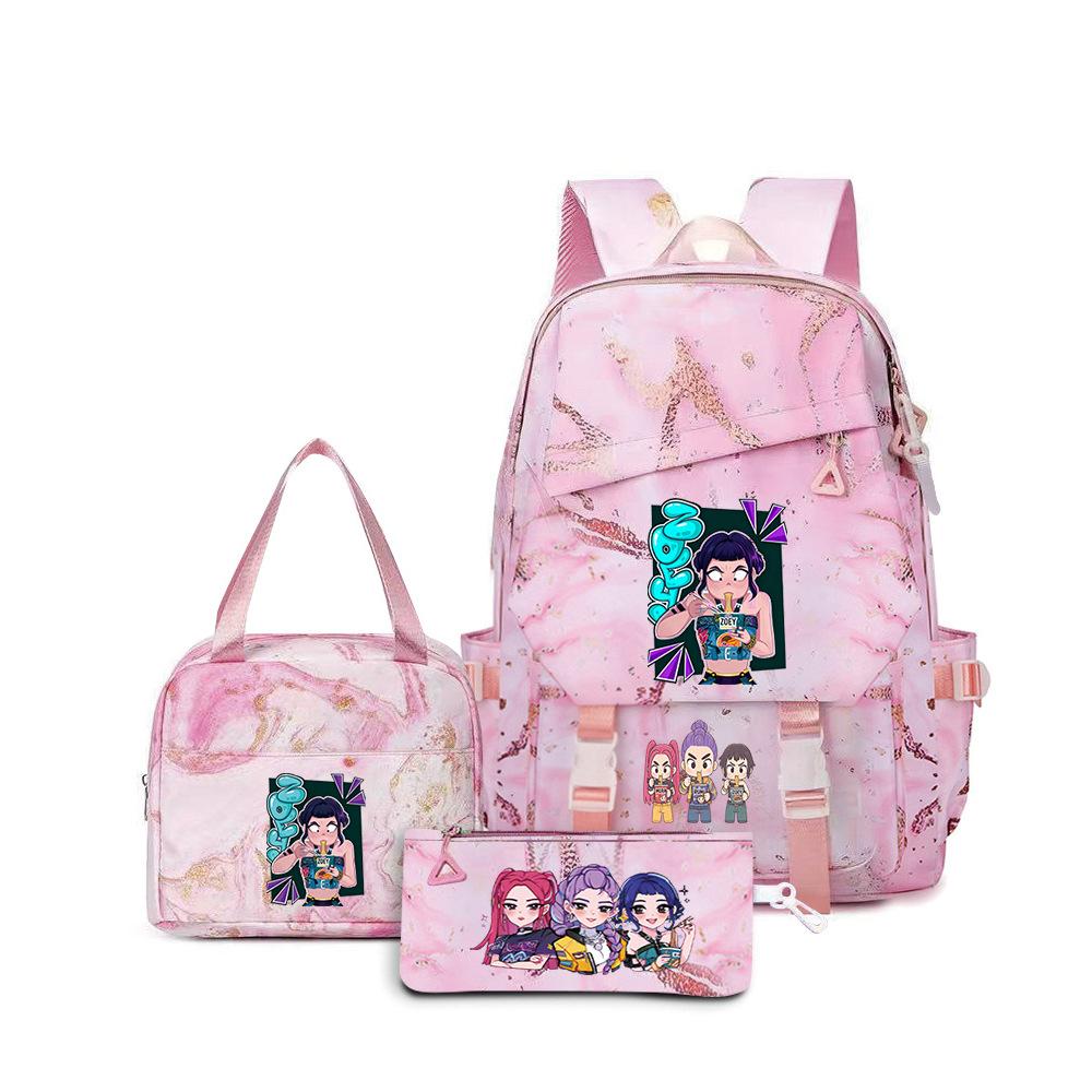 Witch Hunters Three-Piece Backpack Kpop Demon Unters Printed Backpack Lunch Bag