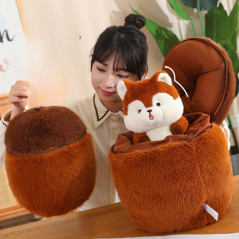 Little Acorn Surprise Squirrel Plush Toy Doll Girls Sleeping Pillow Pinecone Doll Rag Doll Gift