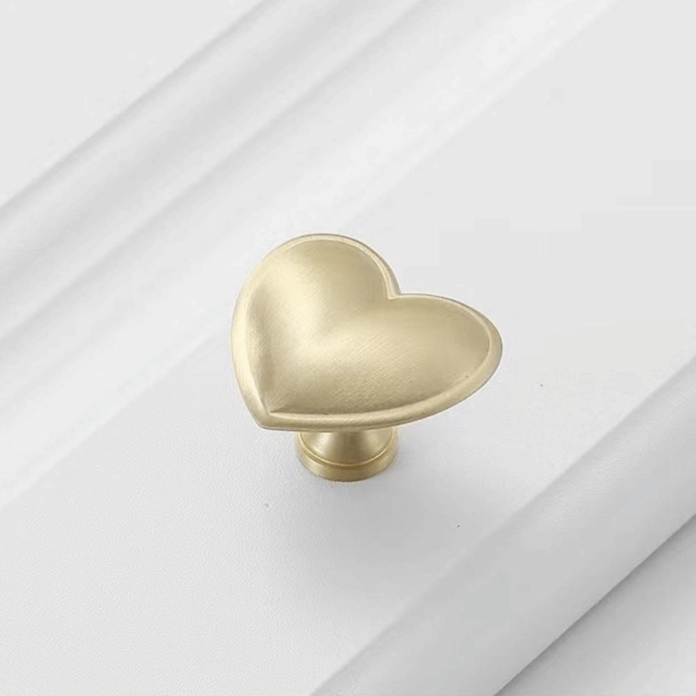 Modern Minimalist Cabinet Knob Brushed Chrome Gold Heart Shaped Knob Single Hole Knob  Bedroom