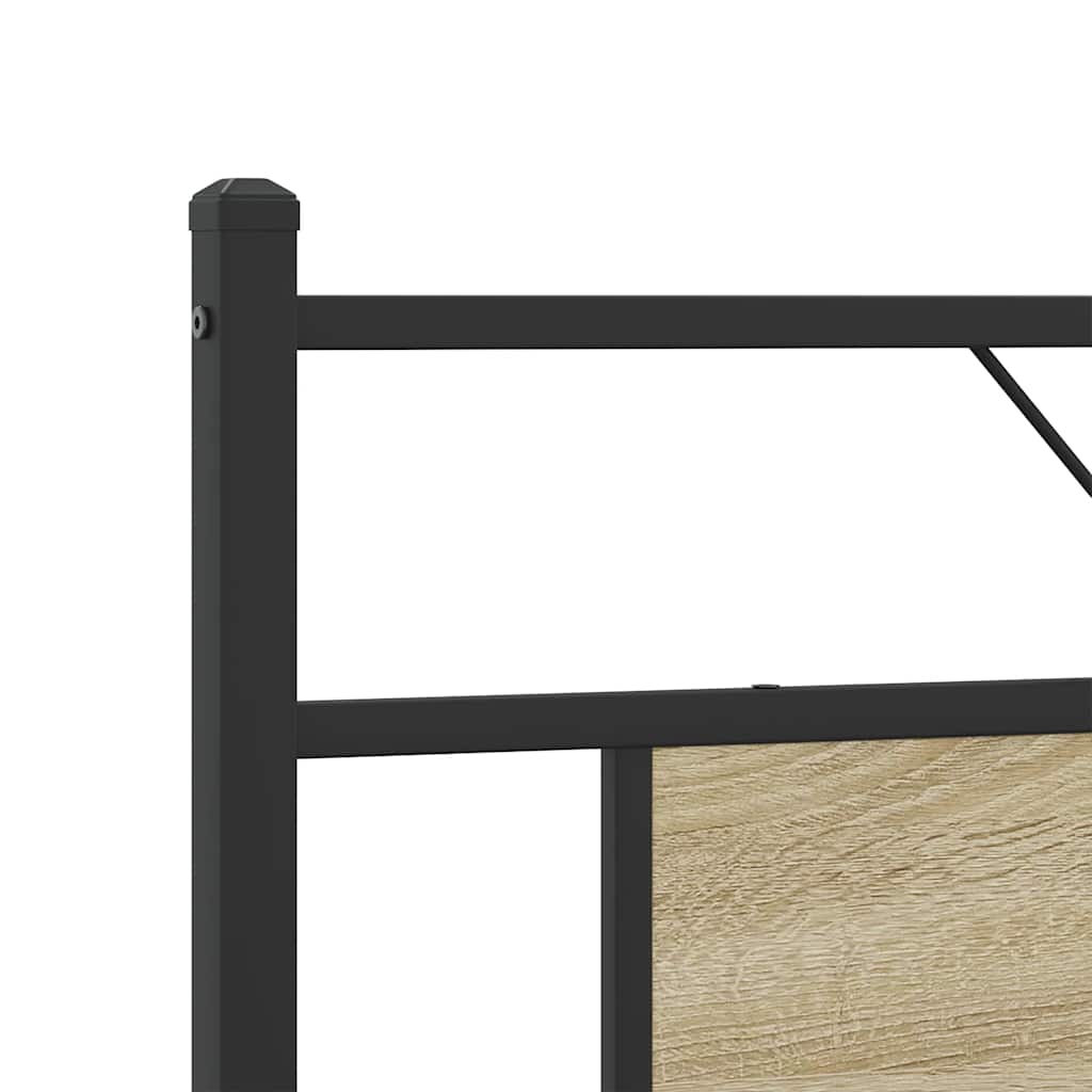 Bed Frame without Mattress Sonoma Oak Finish 160 x 200 cm Wood Based Material