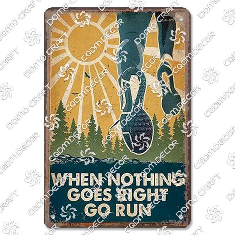 Run Race Poster Metal Plate Runner Run With Your Heart Running Shoes Metal Tin Signs Retro Wall Decor Club Gym Living Room Home