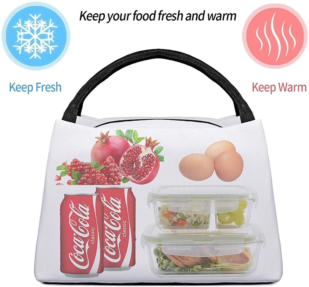 Lisa Larson Insulated Lunch Bag with Bento Cooler Bag with Soft Cooler Bag Clasp, Black, Box, Insulated, Zipper, Compact, Bag, Tote/Eco