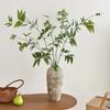 Flexible Artificial Stems for Bending Bamboo Tree Branches, Long Faux Greenery, Plants, Leaves Decorative Foliage Living Room Stems, Zen Style