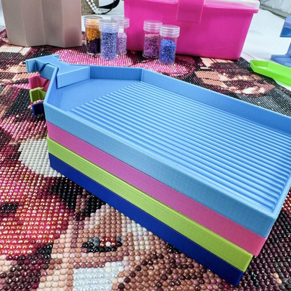 DIY Craft Large Diamond Painting Tray Embroidery Large Capacity Beads Sorting Storage Tray Beading Plates Plastic