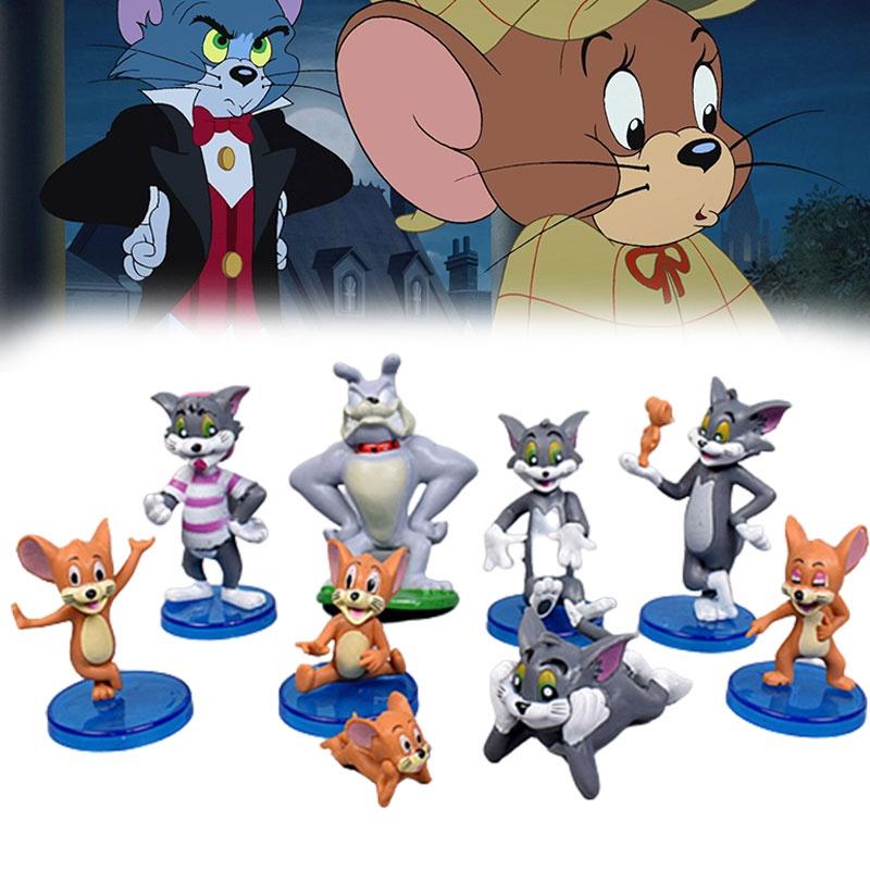 Miquelpw Tom Jerry Action Figures Cute 9pcs/set For Collectors And Cartoon Lovers