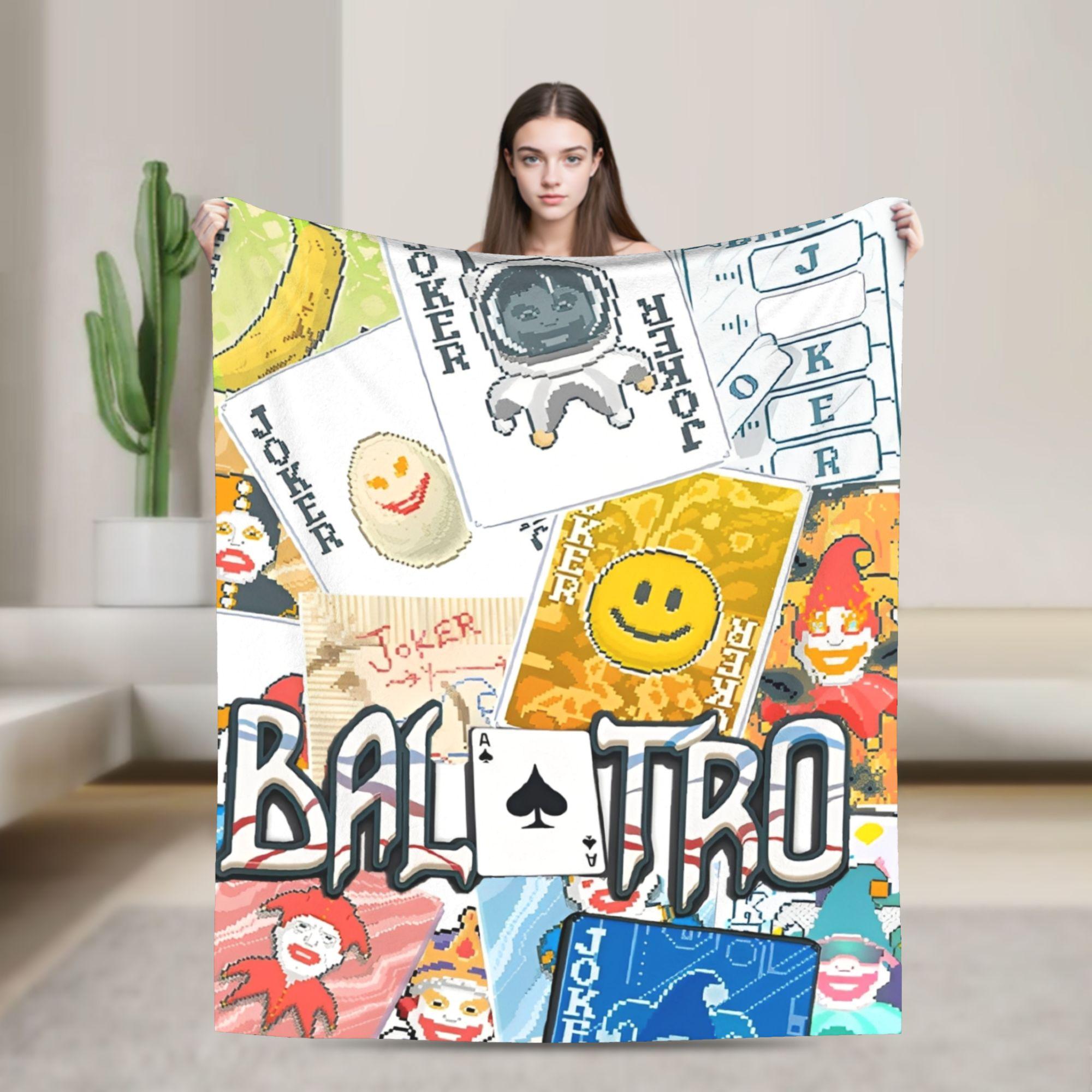 

Balatro Карти Джокер-Джимбо Ковдри Настільна гра Фланель Смішне Дихаюче Пледове ковдру для дому Ресторану Зими Офісу 80x60in