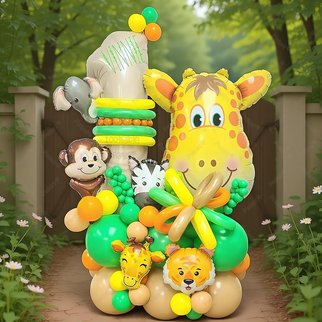 Cartoon Animal Head Foil Balloons Baby Shower Birthday Party Decorations Tiger Lion Monkey Zebra Cow Giraffe Head Helium Balloon
