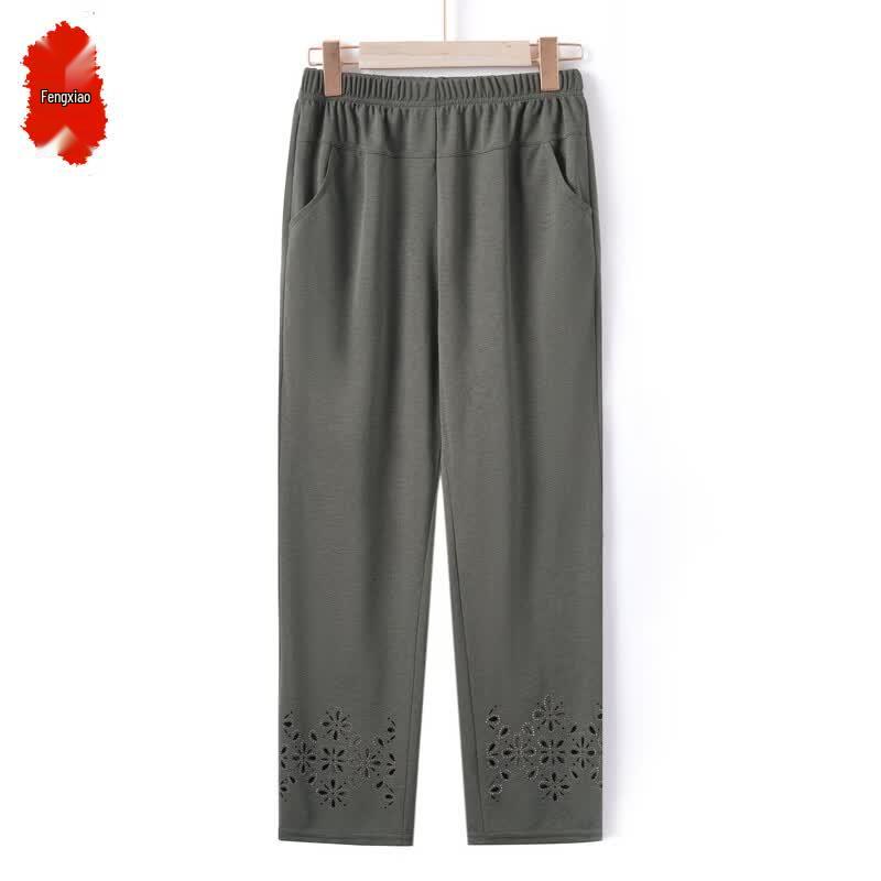 Women s Plus Size Casual Straight Leg Pants I-8XL зелёный