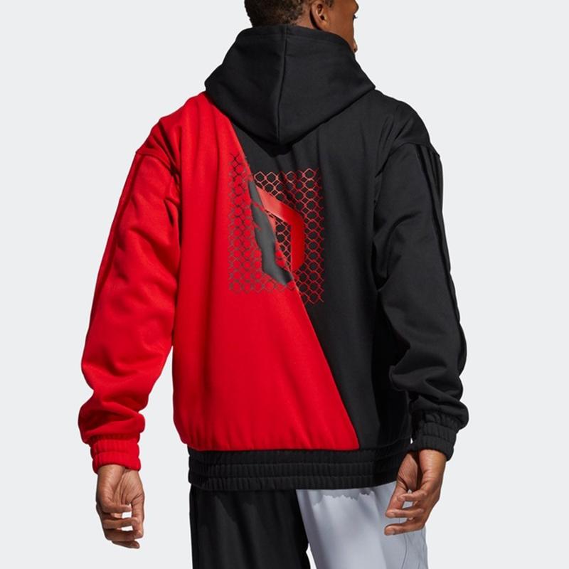 adidas CNY Collection Sweatshirts Men's Black Red Multicolor Hooded Moderate Regular GN5366