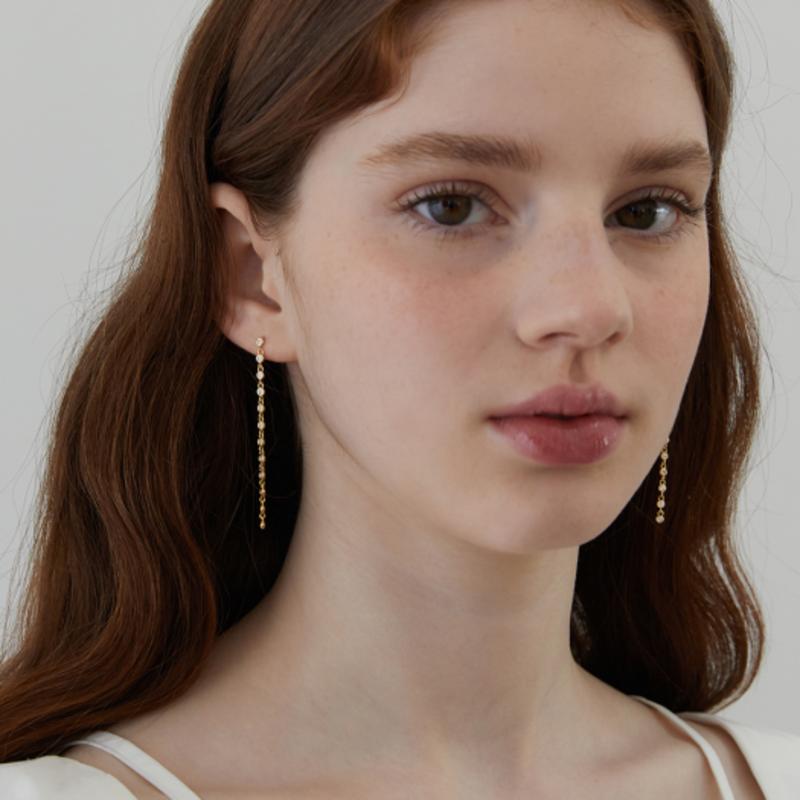 TATIANA (925 Silver) Crystal Line Drop Earrings EC1974