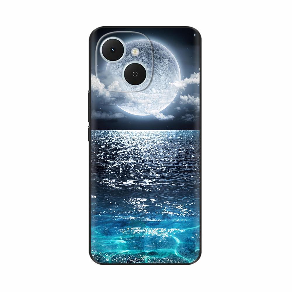 For Tecno Spark 40C Case Flowers Soft Silicone TPU Phone Cases For Tecno Spark 40C Shockproof Cool Wolf Flowers Protective Cover