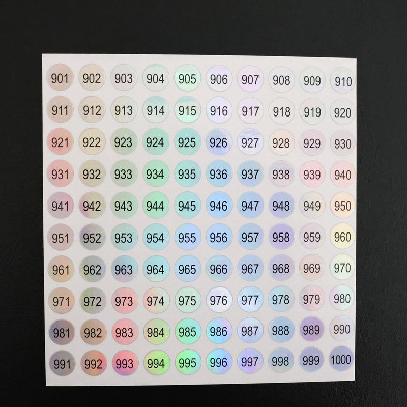 Waterproof Serial Number Label Stickers for Bottles and Nail Art (10mm)