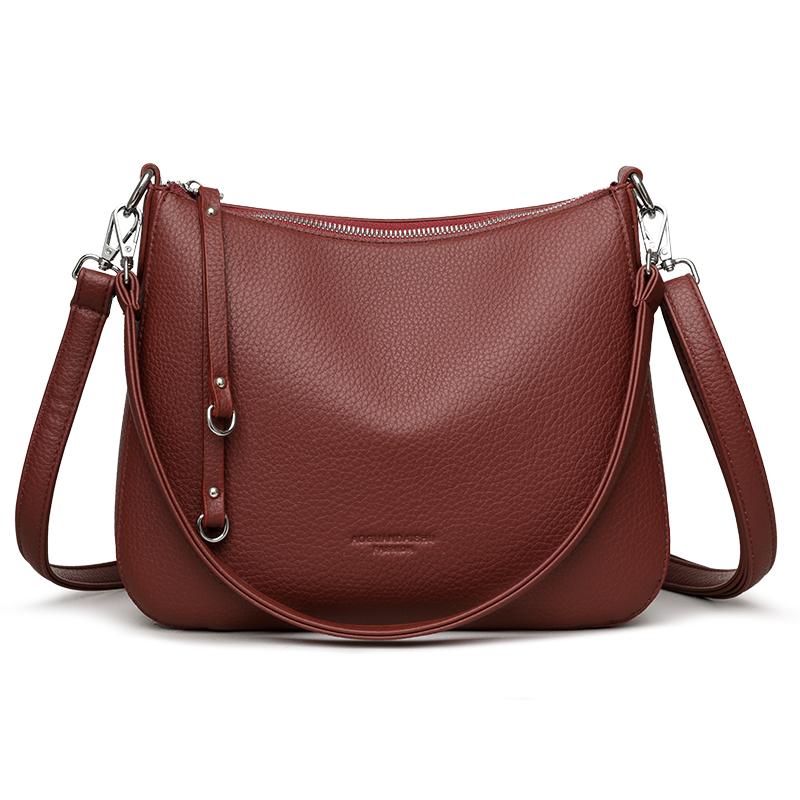 

High Quality Soft Leather Women s Handbag Tote Bag Fashi Luxury Women Shoulder Bag Trendy Female Commute Crossbody Bags Wallet 28cm9cm21cm бордовый
