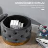 Vintage Hocker, Sitzhocker Aufbewahrungshocker Hocker Fußhocker mit Aufbewahrung, Gepolsterter Hocker, Metall, Schaumstoff, Anthrazitgrau, 55 x 55 x 42 cm