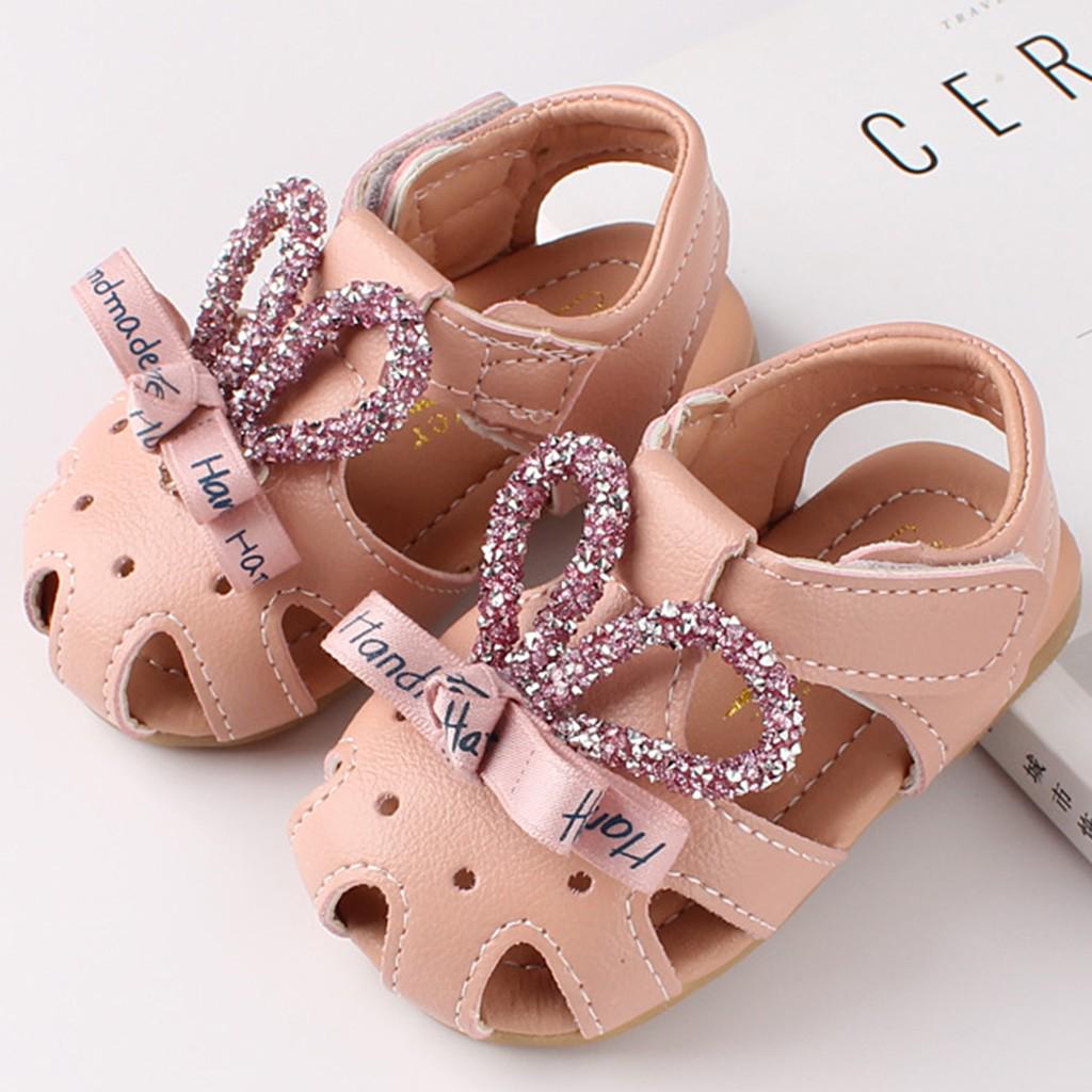Princess Girls Baby Hallow  Ear Bow Beach Sandals Girls Cute Soft Shoes