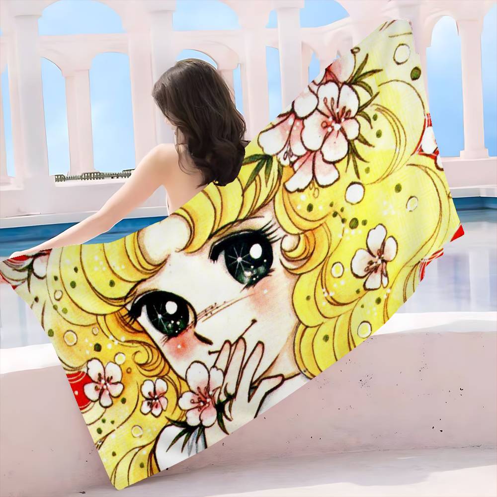 Anime C-Candy Microfiber Blanket Quick Drying Beach Towels Oversized Printing Super Absorbent Pool Towel Blanket