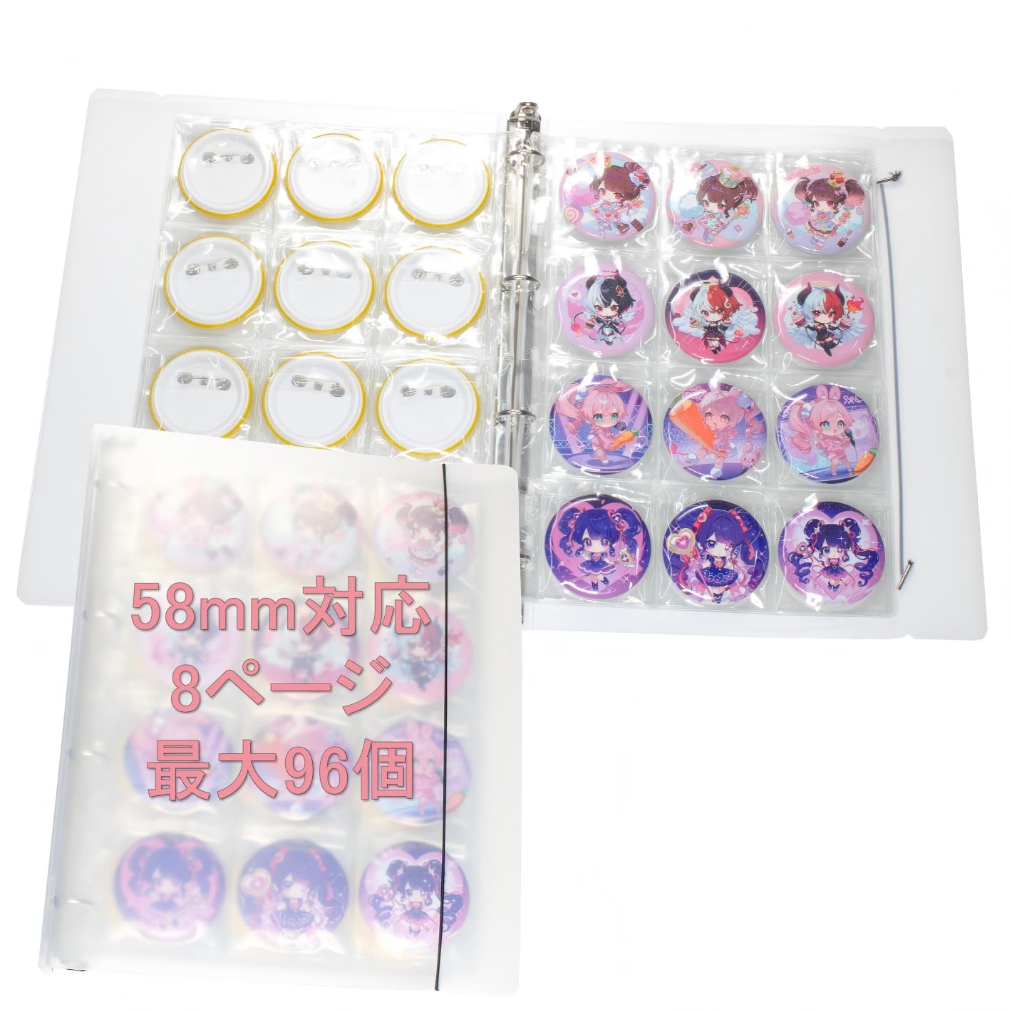 

Альбом для хранения значков 57 мм Обложка для значков Вмещает до 96 значков Большая вместимость с крышкой Прочный Защита от падений