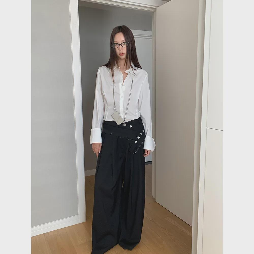 Dorothy Kleidung Koreanischer Stil Langärmeliges Hemd für Damen mit gekräuseltem Kragen