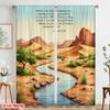 2pcs 2D flat printing Drapes Desert Oasis Streams Isaiah Polyester Without Electricity Birthday Party Perfect for Holiday Party