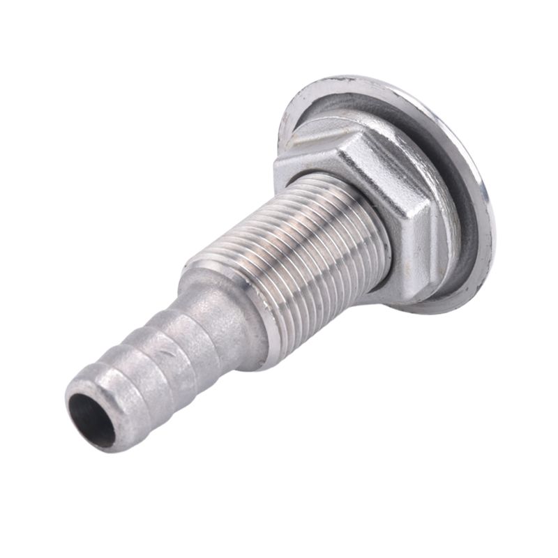 

BAAU Marine Connector Hose Barb Stainless Steel Drain Pipe Tube Thru Hull Silver 316 Drain Joint Fitting For Boat Yacht 3/8 срібний