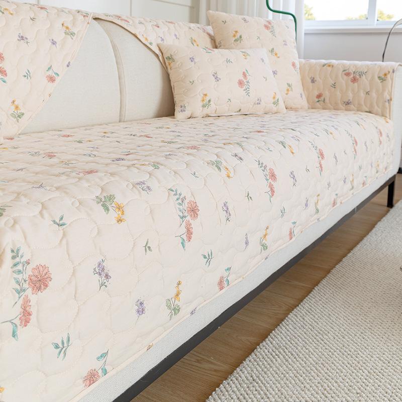 Sofa Cushion Small Floral Spring Style Non-slip Fashionable Fabric Seat Cushion Cover Towel Four Seasons Universal Cover Modern Simple