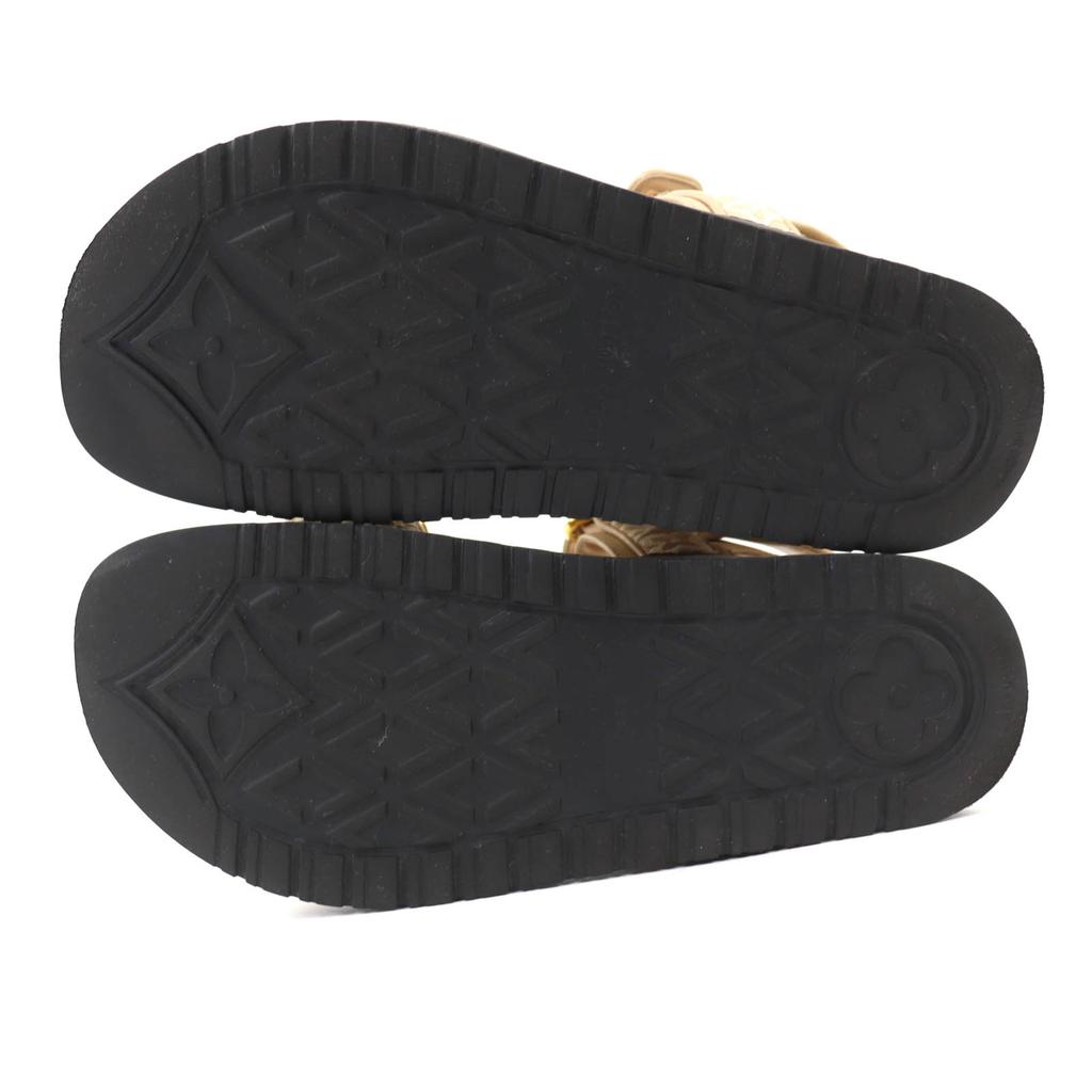 Great LOUIS VUITTON Sandals LV Sunset beige Monogram Jaguar Women 37 1AHNL4 Used