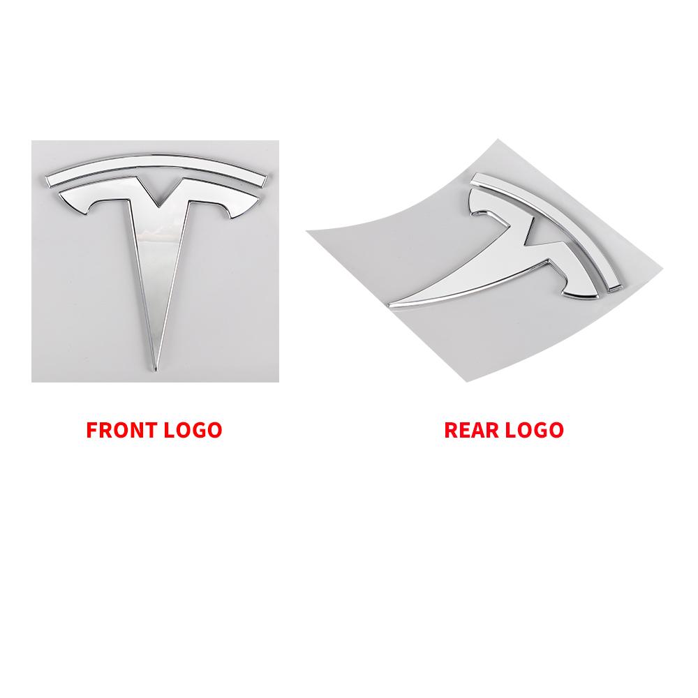 ANA1 3D ABS Car Front Head Hood Emblem Rear Trunk Badge Sticker For Tesla Model 3 Model Y Replacement Decoration Decals Accessories
