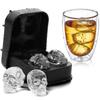 3D Skull Ice Cube Tray, Silicone Ice Maker Molds with Funnel, 4 Cavity Ice Cube Tray for Ice Cream & Party Dropshipping