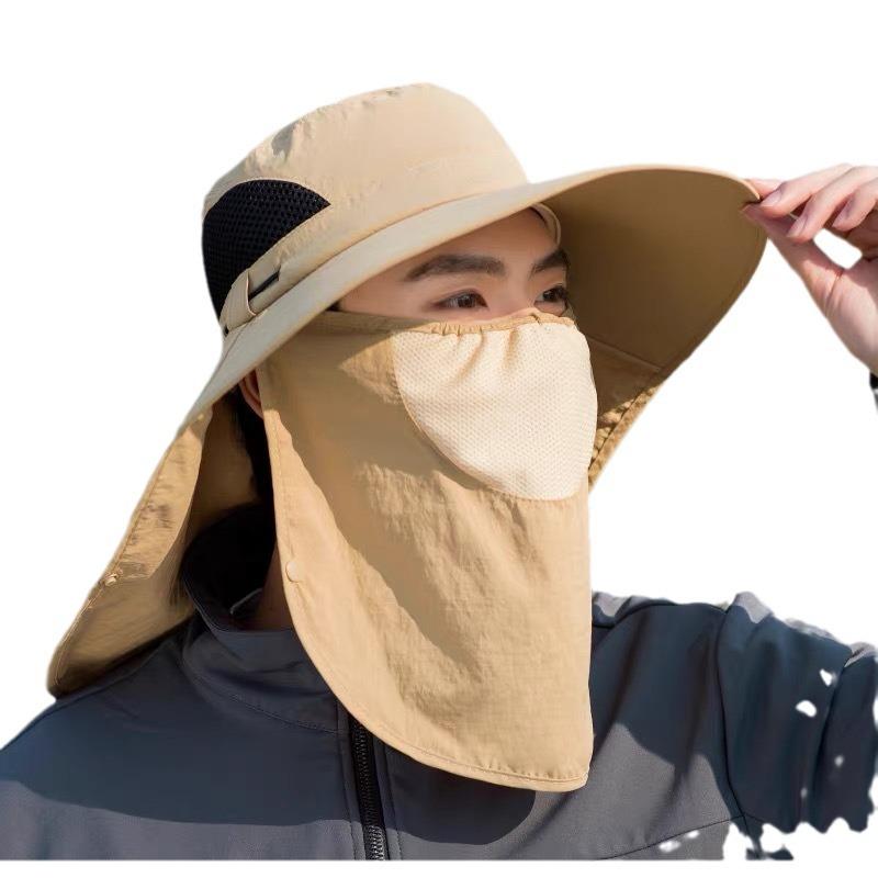 Bucket Hat Men'S Summer Uv Protection Outdoor Travel Visor Hat Fishing Face Visor Sun Hat Big Brim Sun Hat