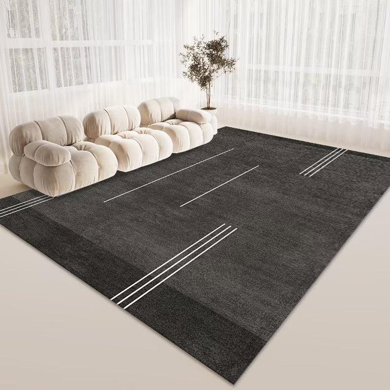 Modern Non-slip Machine Washable Large Living Room Carpet Flannel Grey Colour Home Rugs for Bedroom Luxury Entrance Door Mat