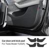 For Tesla Model Y Juniper Launch 2025-UP Suede Leather Carbon Fiber Style Door Anti-Kick Pad Protector Car Interior Accessories