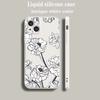 Luxury Color Phone Case For iPhone 15 14 13 12 mini 11 Pro Max XS X XR SE 7 8 Plus soft Silicone Beige Cover Flower