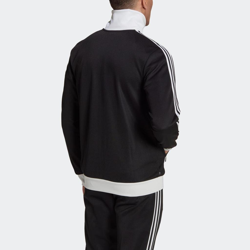 Adidas Originals Beckenbauer Full Zip Stand Collar Track Jacket Men Black White Red Gold HK7408