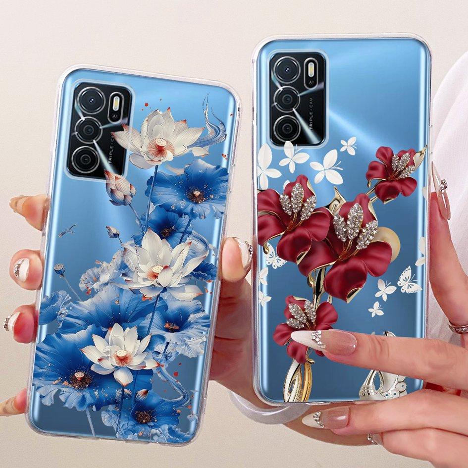 Clear Phone Case For OPPO A16 A16s A54s Cover CPH2269 CPH2271 CPH2273 Popular Flower Soft Silicone Cases For OPPOA16 A 16 S Etui