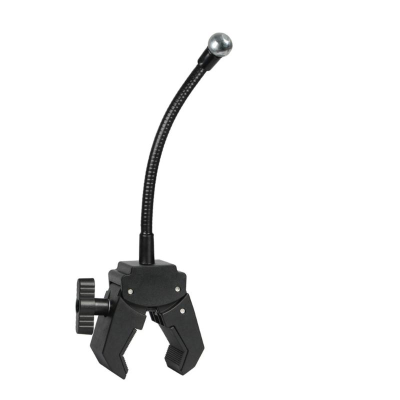 Heavy Duty Metal Construction Microphone Holder Clamp Featuring Nonslip Rubber Coated Clamp For Secure Attachment