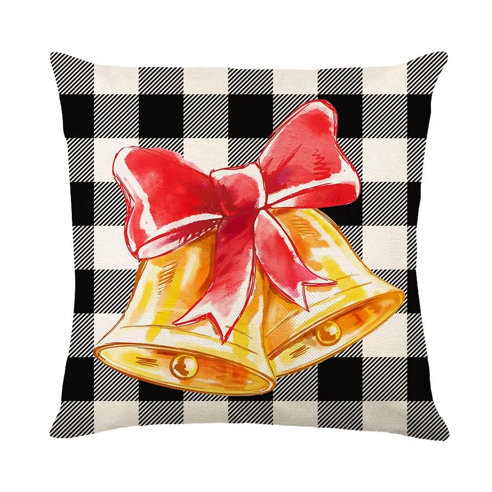 24 Year New Christmas Theme Home Linen Printed Pillow Cover, Holiday Car Pillow, Sofa Pillow, Cushion