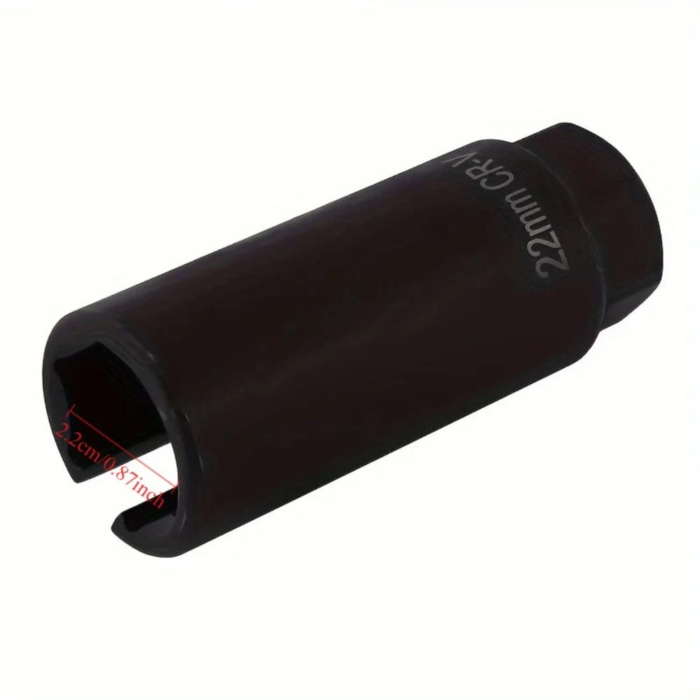 1pcs 22mm Oxygen Vacuum Sensor Disassembly Sleeve Black Narrow Mouth Tool Automotive Tool 3/8 Drive 8mm Slot CR-V Steel